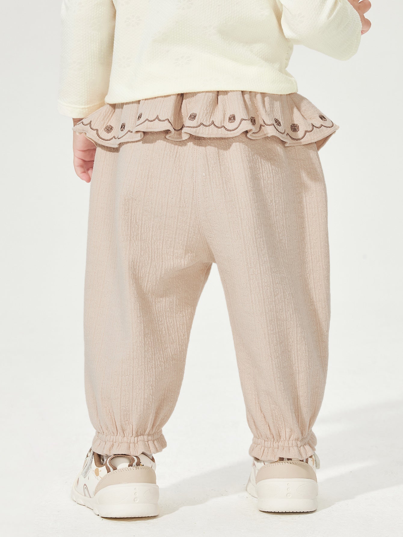 Pantallonat Ruffle Waist - Bezhë