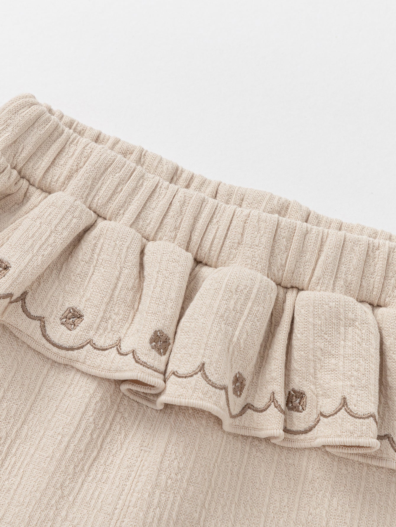 Pantallonat Ruffle Waist - Bezhë