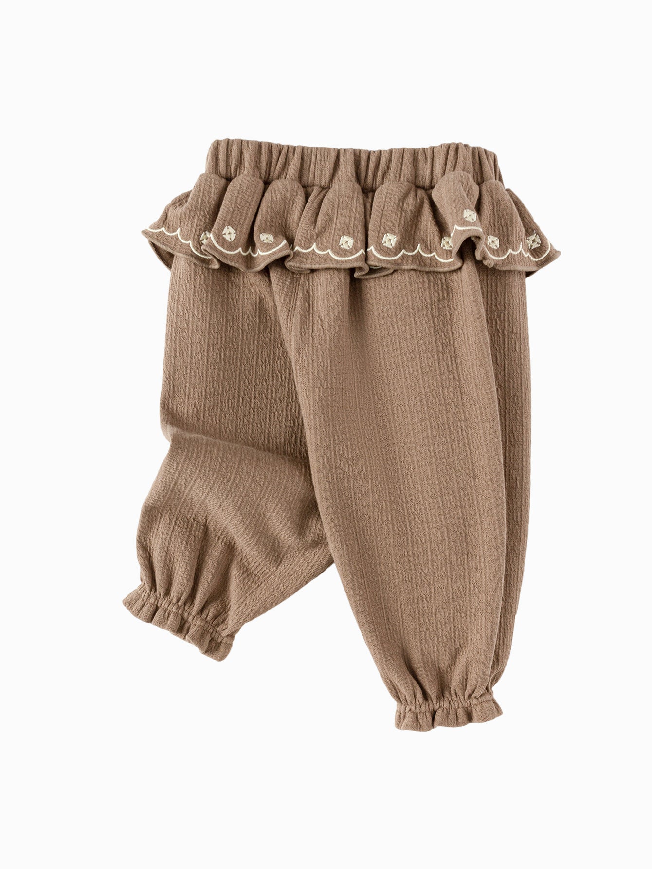 Pantallonat Ruffle Waist - Kafe 🍫