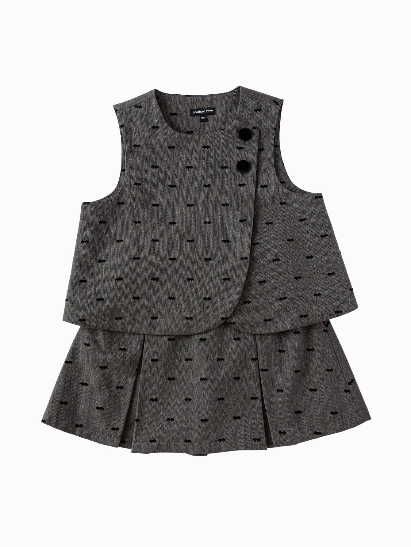 Set Jelek & Fund Charcoal Dots Layered🖤